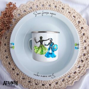 Kit Caneca e Prato Meu Ori Aquarela