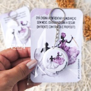 Chaveiro Dupla Face Meu Ori Aquarela