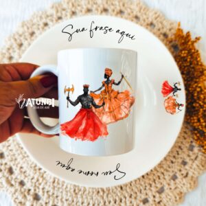 Kit Caneca e Prato louça Meu Ori Aquarela