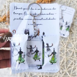 Kit Chaveiro Acrílico + balas Meu Ori Aquarela