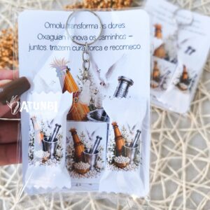 Kit Chaveiro Acrílico + balas Meu Ori Paramentas